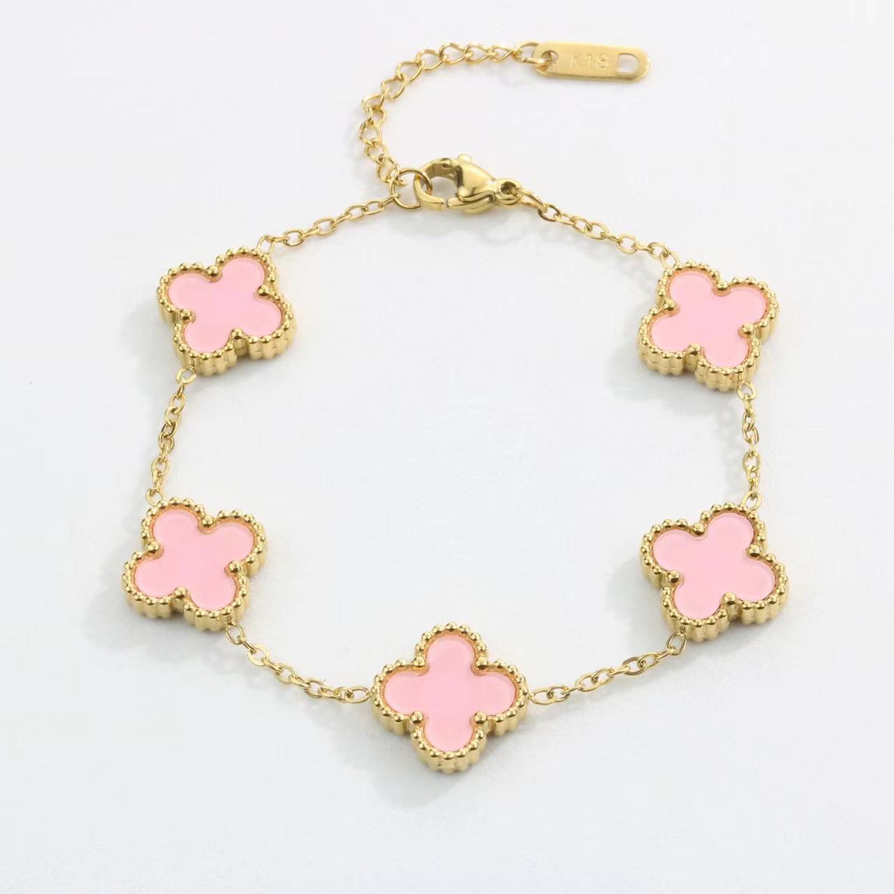 Double-sided Pork Belly Clover Simple Fashion Bracelet