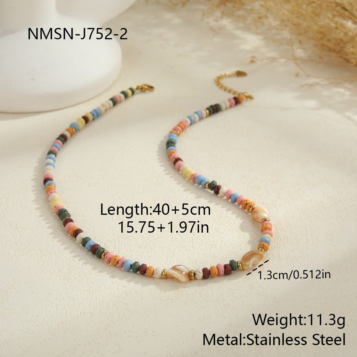 Women's Color Beads Stringed Starfish Suit Summer Necklaces