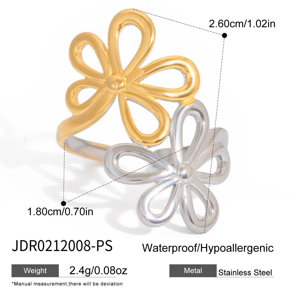 Women's Ding Titanium Steel Flower Light Luxury Ring
