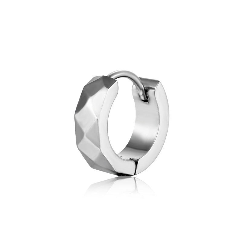 Men's Diamond Double-sided Clip Finishing Polish Stainless Steel Bone High-grade Ear Buckle
