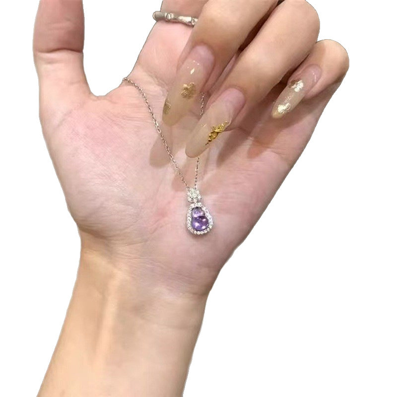 Women's Chinese Style Imitation High Ice Jade Gourd For Temperament Necklaces