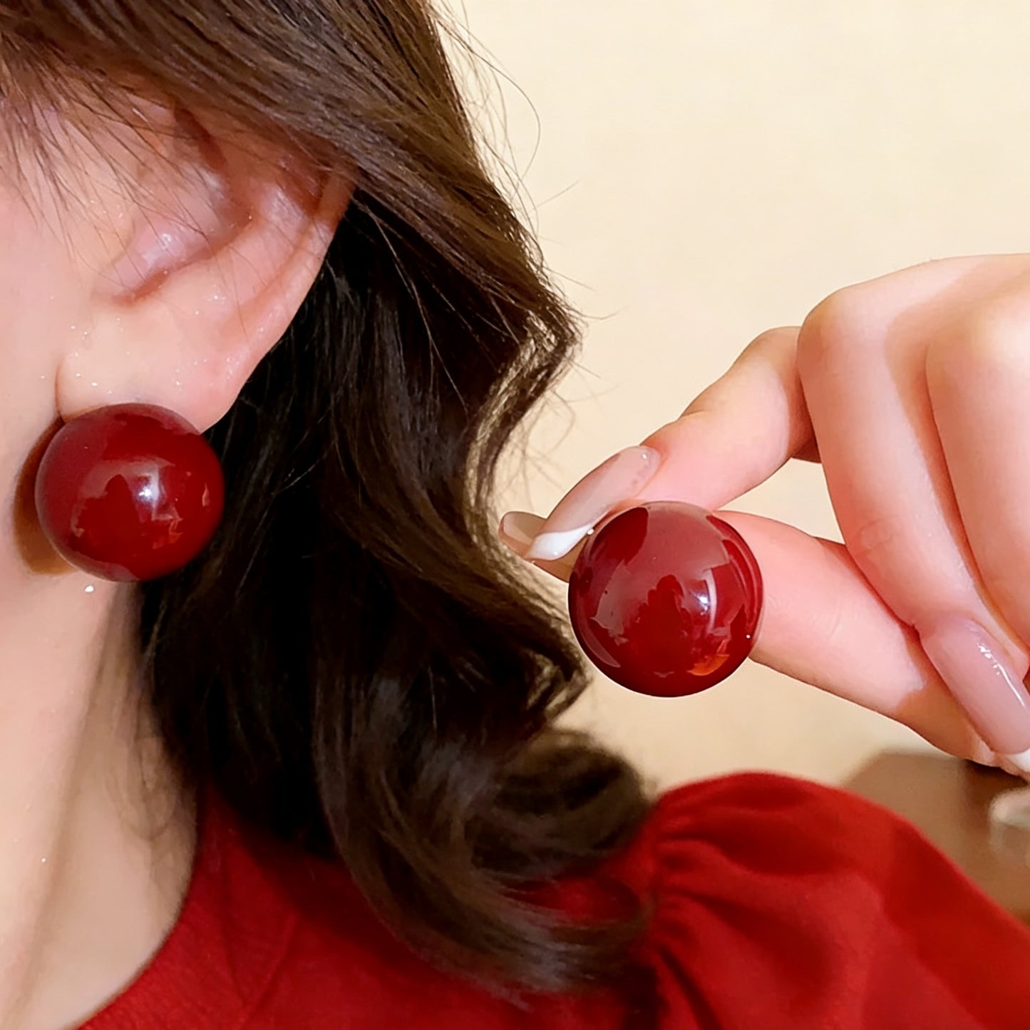Ear Female Baroque Large Pearl Light Luxury High Sense Stud Earrings