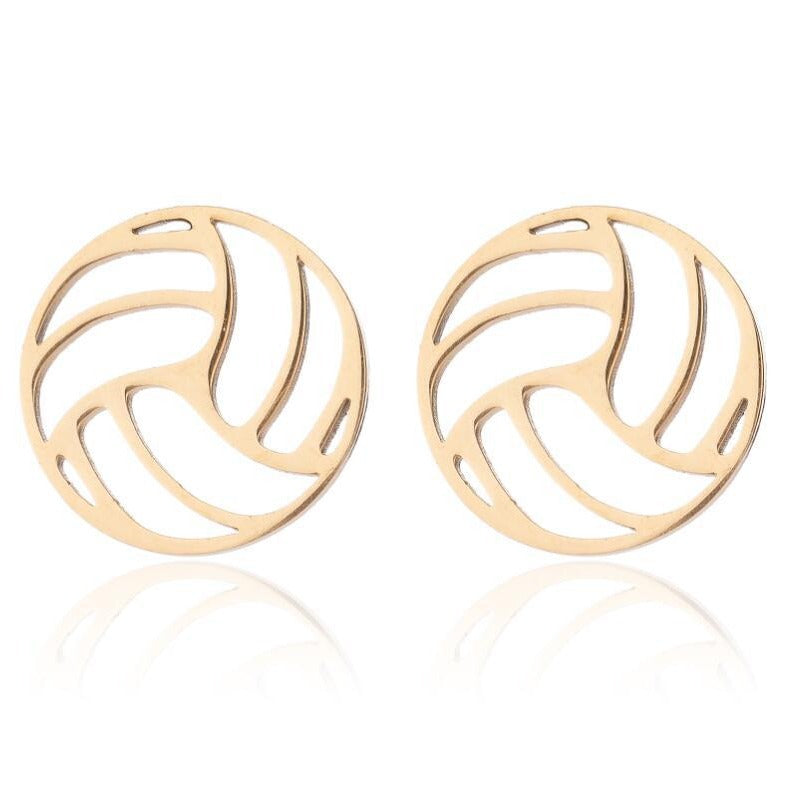 Men's Sports Series Volleyball Personality Geometry Round Earrings