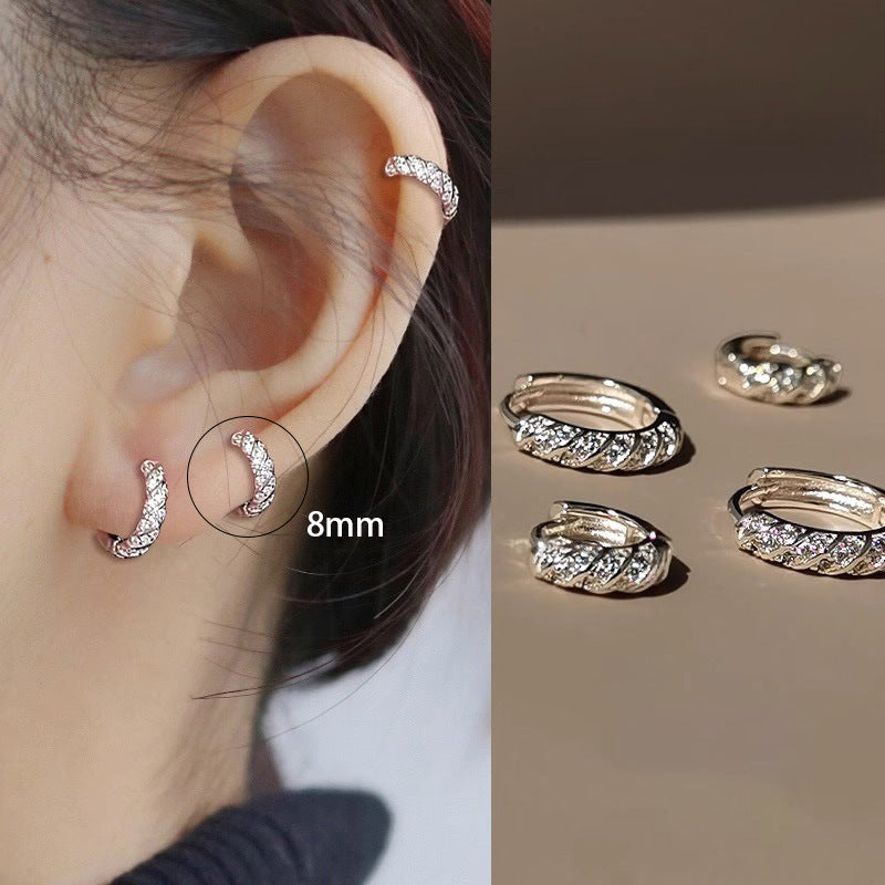 Female Niche Temperament Full Diamond Korean Fashion Bone Advanced Ear Buckle