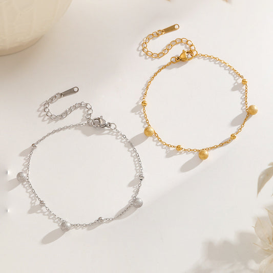 Women's Frosted Titanium Steel Metal Ball Light Luxury Bracelet