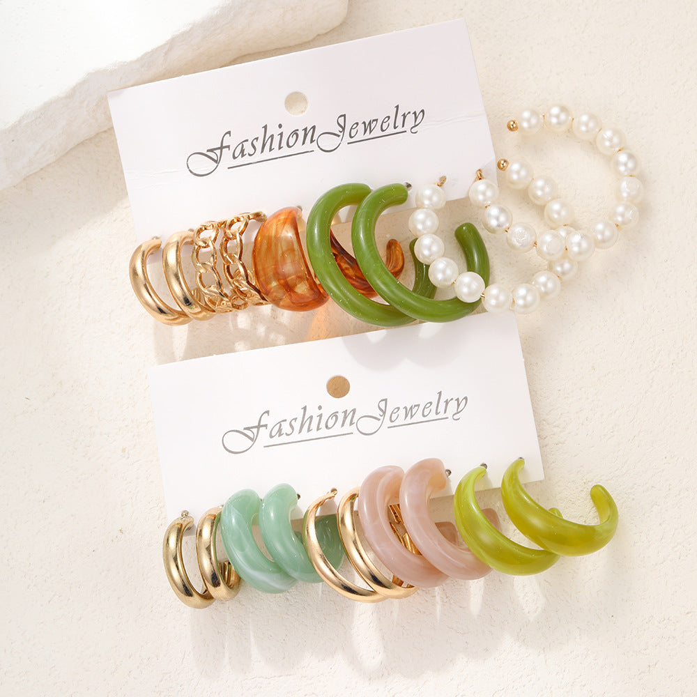 Imitation Pearl Resin Type Creative Elegant Earrings