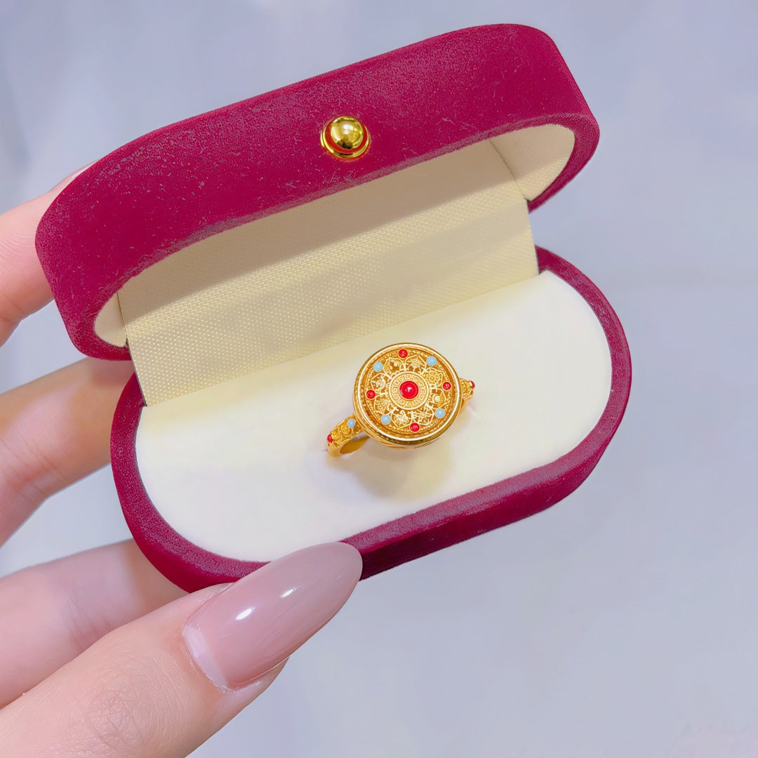 Women's Alluvial Gold Retro Affordable Luxury Design Brass Plated Fashion Ring