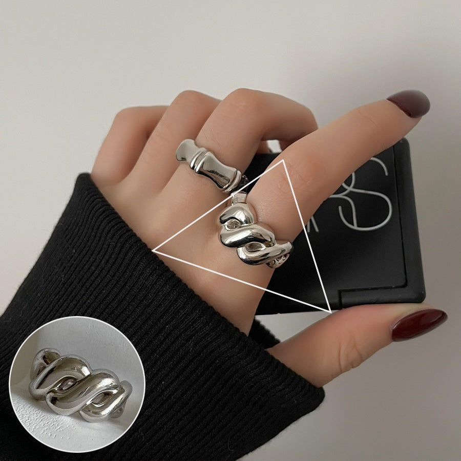 Exaggerated Geometry Female Sier Personalized Hip Rings