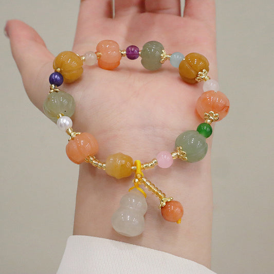 Pumpkin Beads Beaded Chinese Zen Ancient Style Bracelets