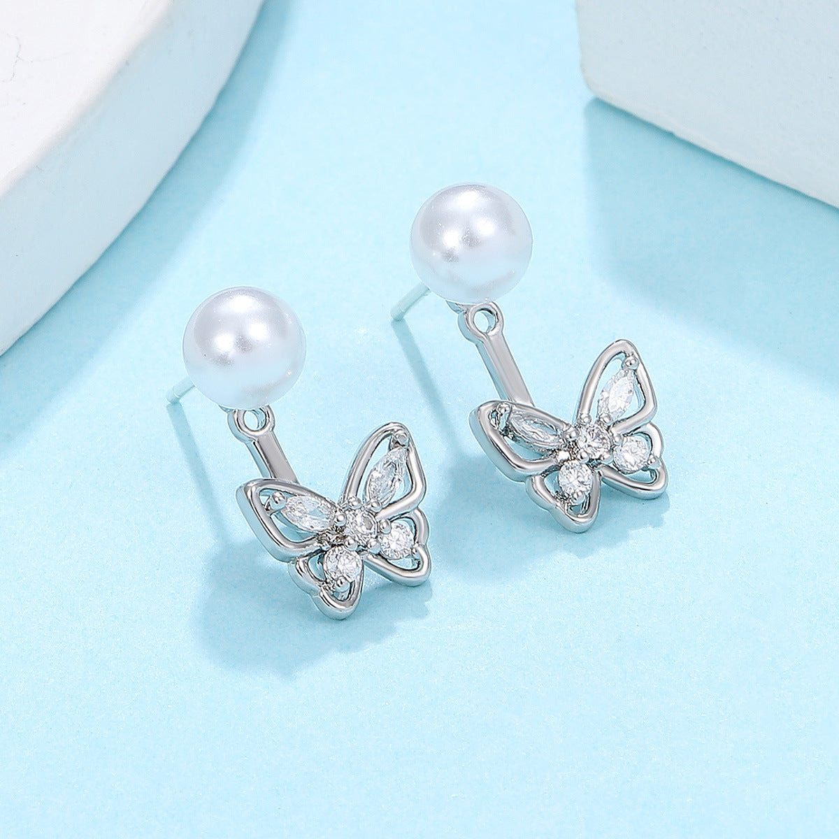 Women's Pearl For French Entry Lux Butterfly Earrings