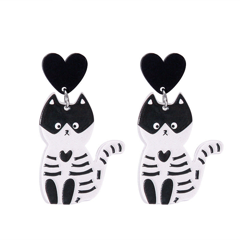 Creative Halloween Series Cartoon Funny Fun Acrylic Plate Earrings