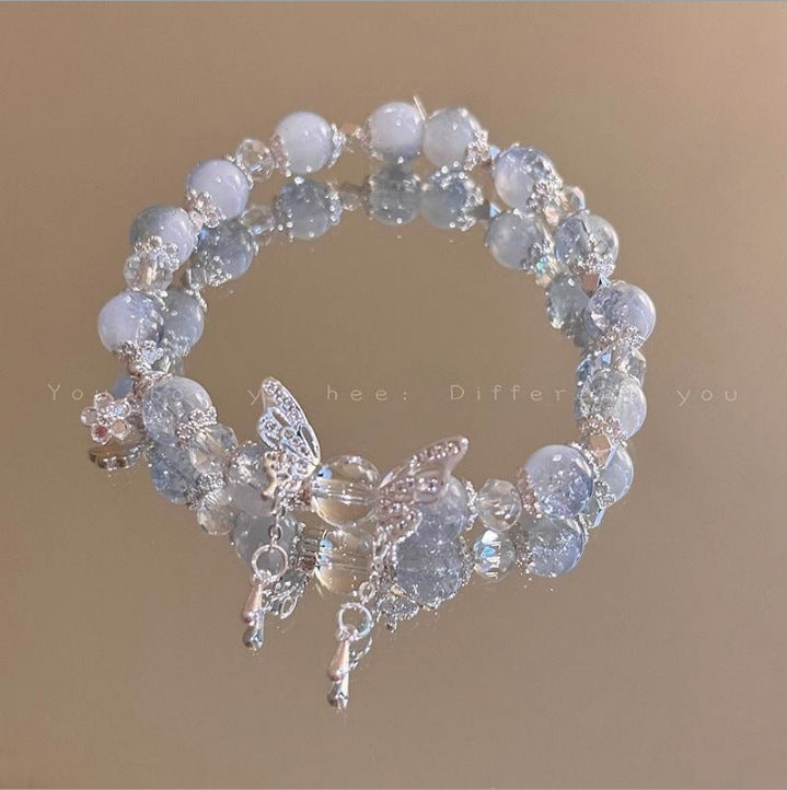 Glass Spirit Snake Long Butterfly Tassel Female Luxury Niche Bracelets