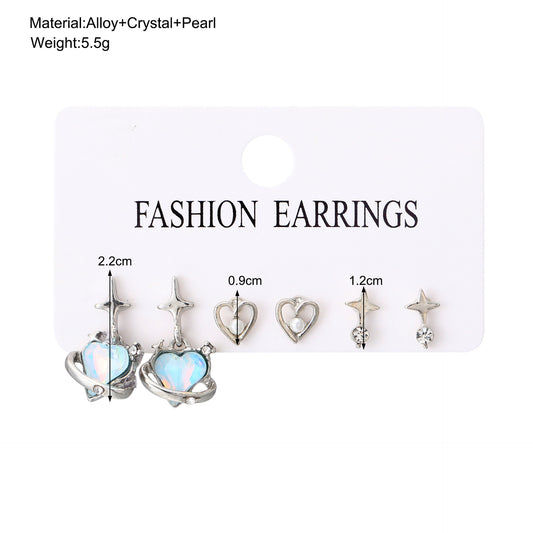 Pink Love Asterism Set Ear Niche Rings