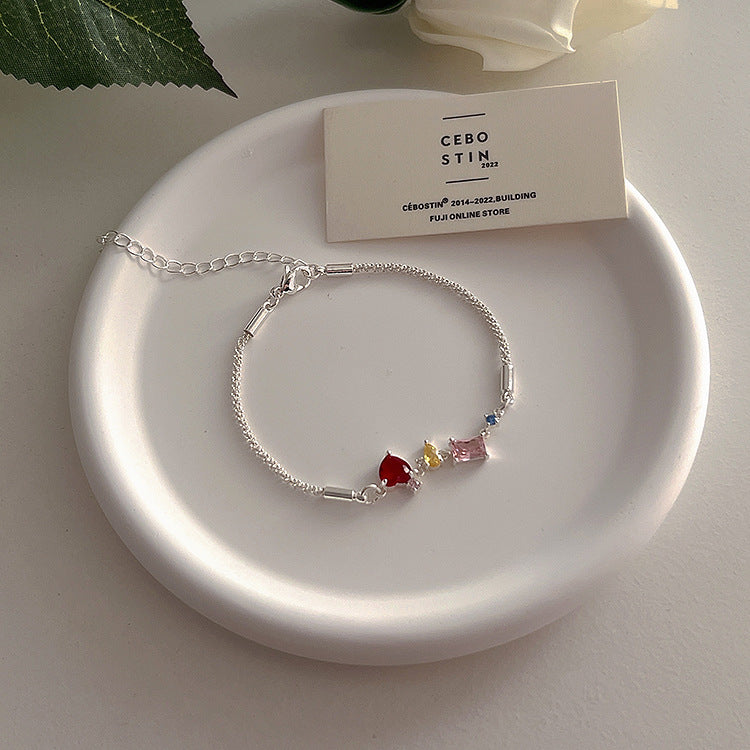 Design Irregular Color Zircon Female Simple Personalized Temperament Bracelets
