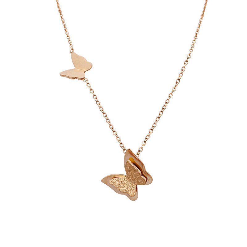 Women's Titanium Steel Niche Design Golden Clavicle Chain High Sense Necklaces
