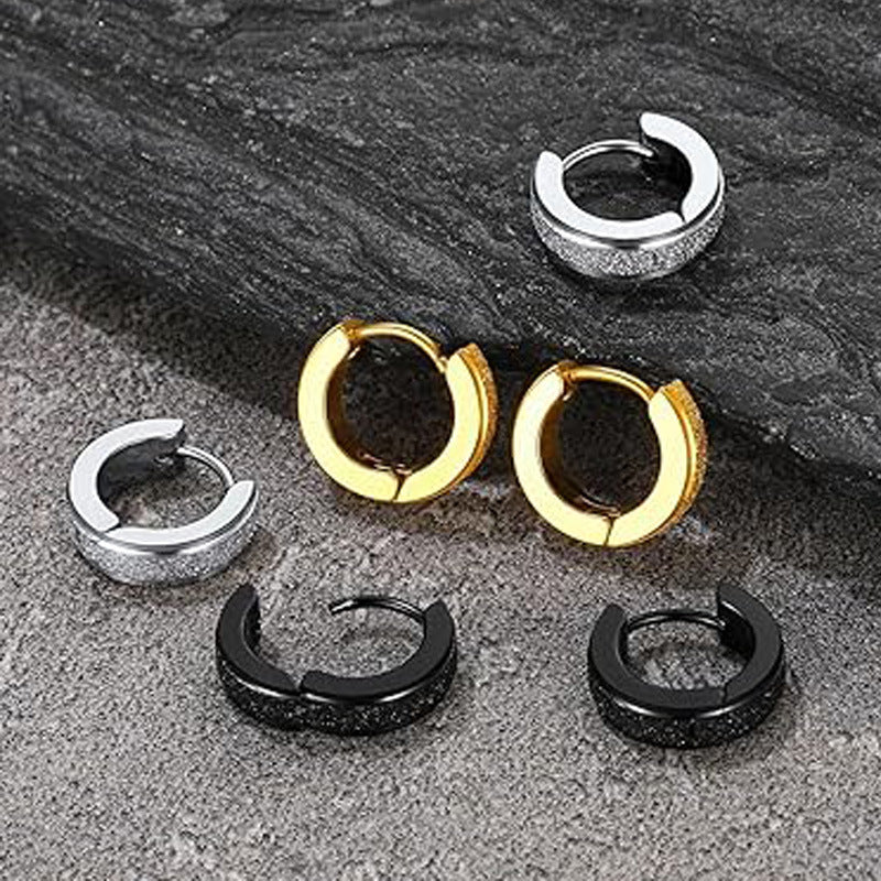 Stainless Steel Flat Ear Clip Simple Fashion Titanium Earrings