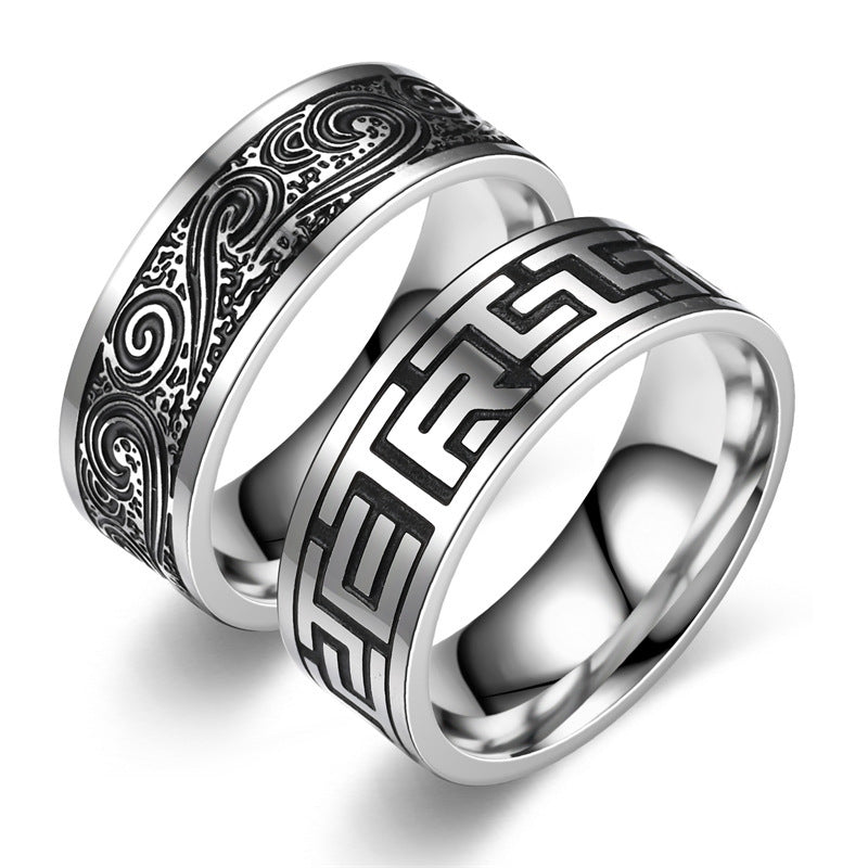 Men's Retro Style Hand Jewelry Handsome Trendy Rings