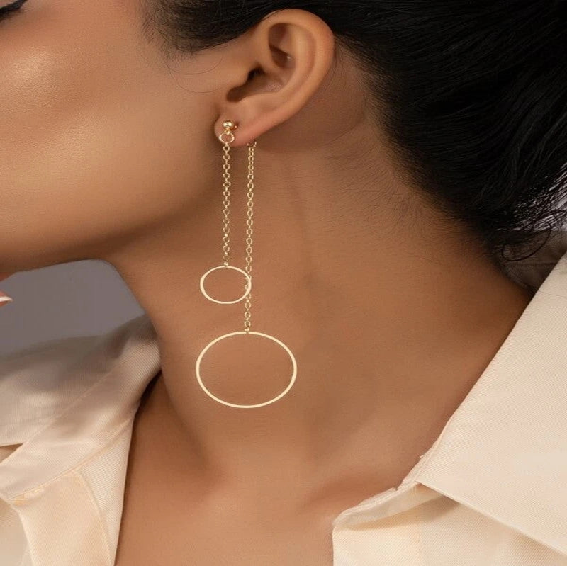 Geometric Metal Eardrops Personality Trendy Triangle Earrings