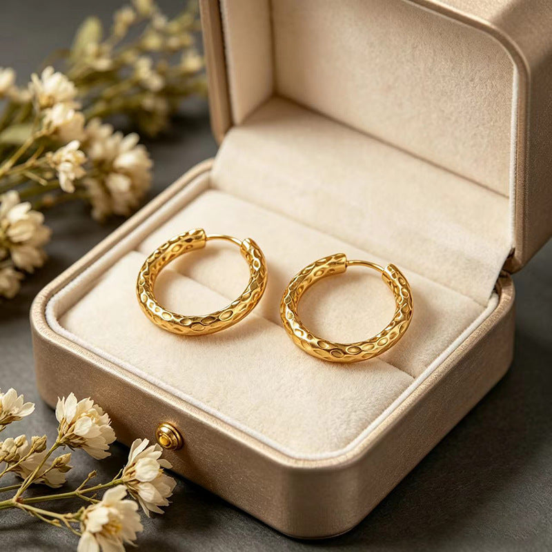 Titanium Steel Round Ear Clip Fashion Unisex Stainless Batch Earrings