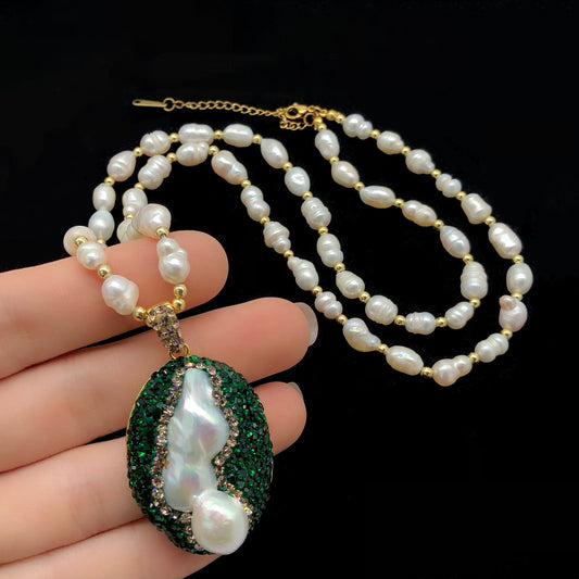 Pearl Green Czech Diamond Affordable Luxury Jewelry Set