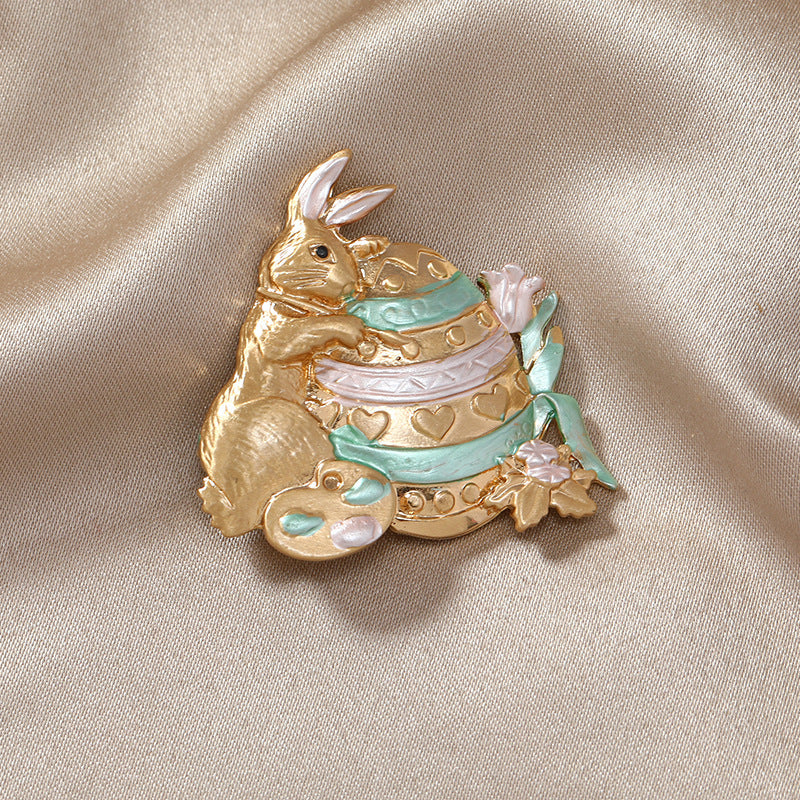 Rabbit Brooch Retro Animal Pin Cute Female Bag Brooches