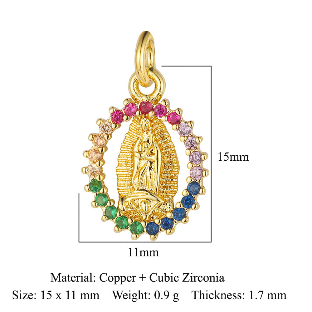 Cross Virgin Copper Zircon Boy Ornament Accessories Pendants