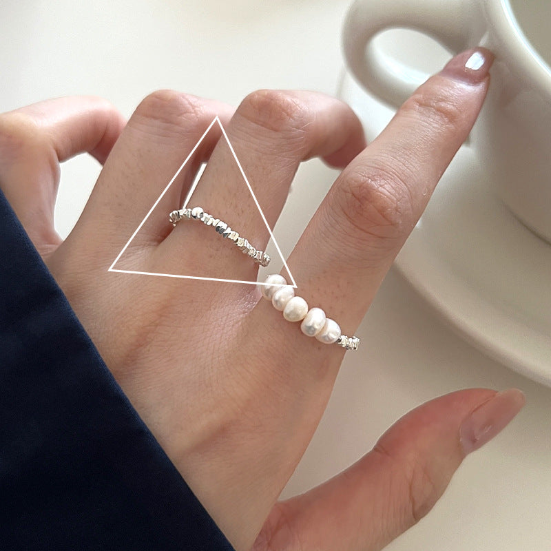 Small Pieces Of Pearl Female Design Trendy Fashion Personality High Ring
