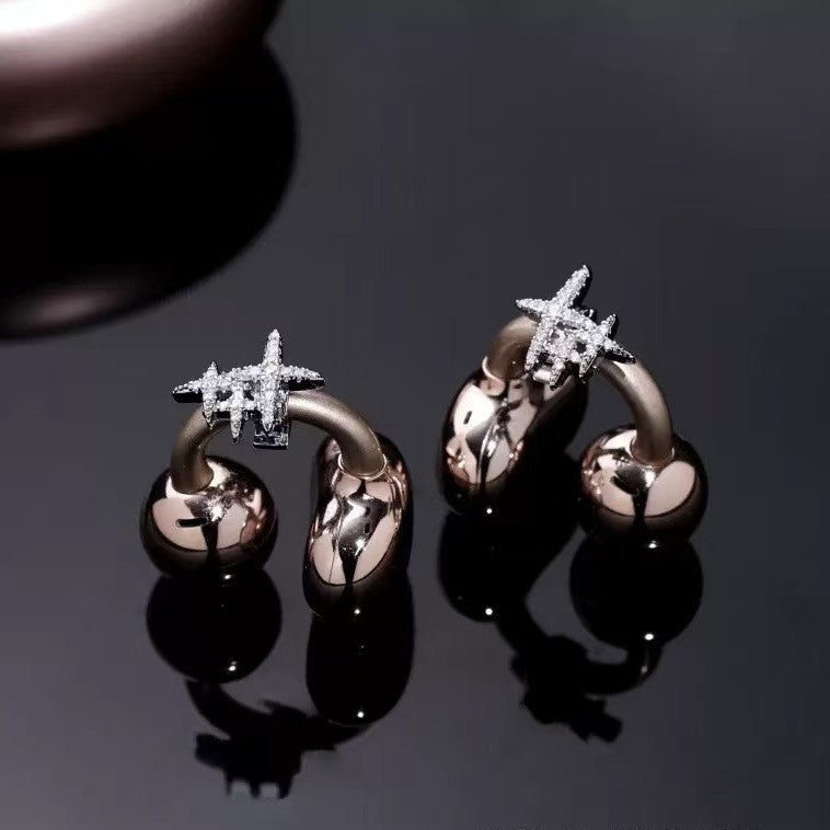Metal Star Zircon Headset Button Wireless Clip Ear Buckle