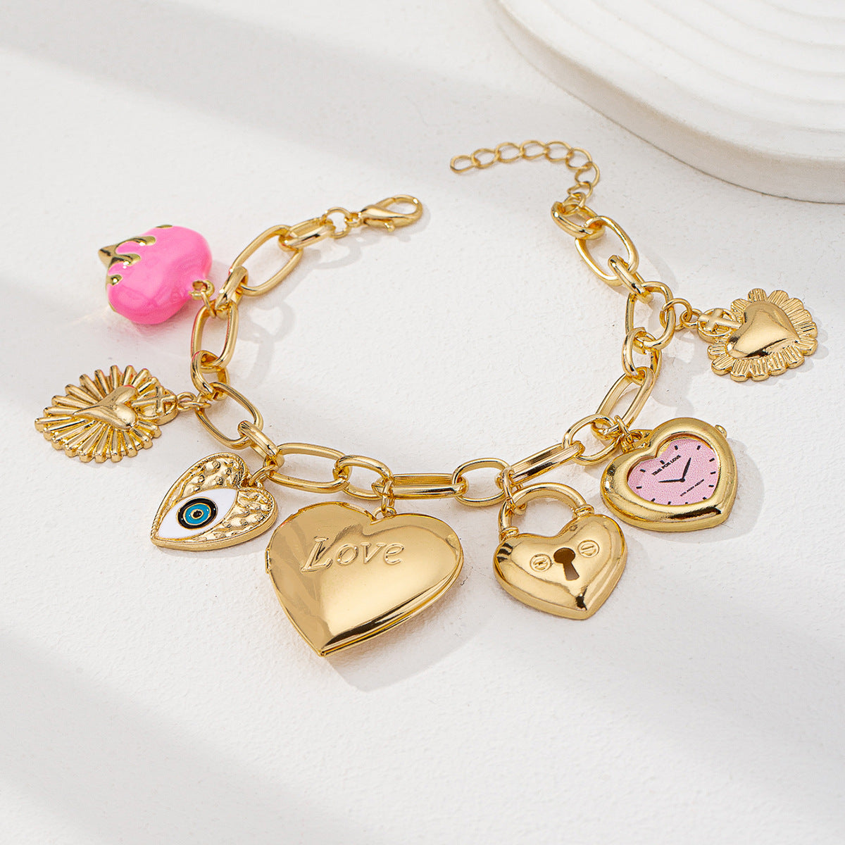 Women's Davey Heart-shaped Cherry Boots Horn Square Pendants