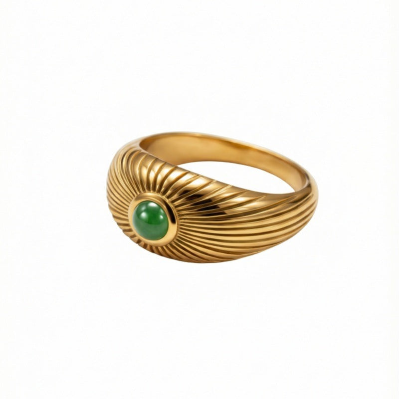 Women's & Men's Retro Stainless Steel Simple Striped Ring