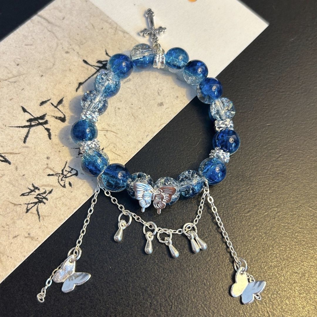 Blues Frost Gradient Blue Snowflake Mermaid Temperament For Boyfriend Bracelet