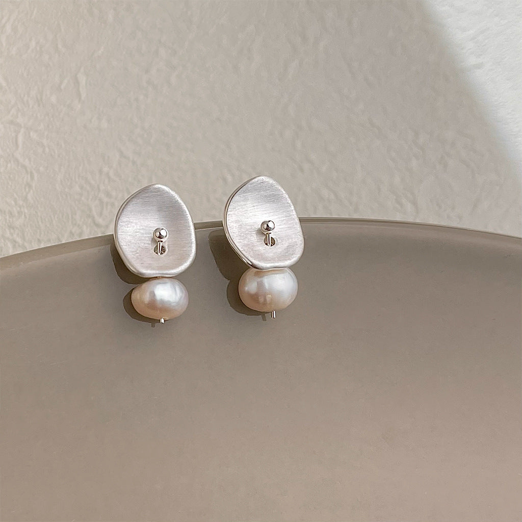Matte Texture Geometric Female Niche Fashion Earrings
