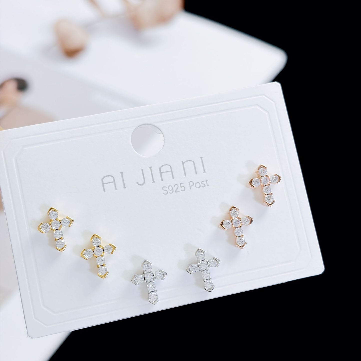 Women's Needle Simple Series Three Pairs Storage Ear Rings