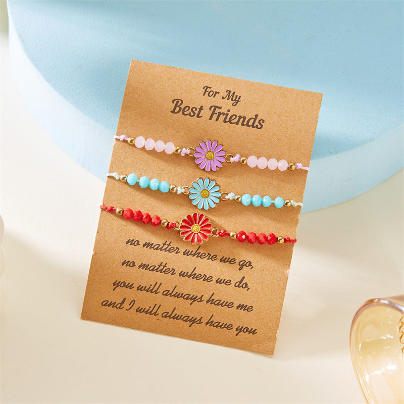 Women's Fashion Flower Joker Set Colorful Daisy Bracelets