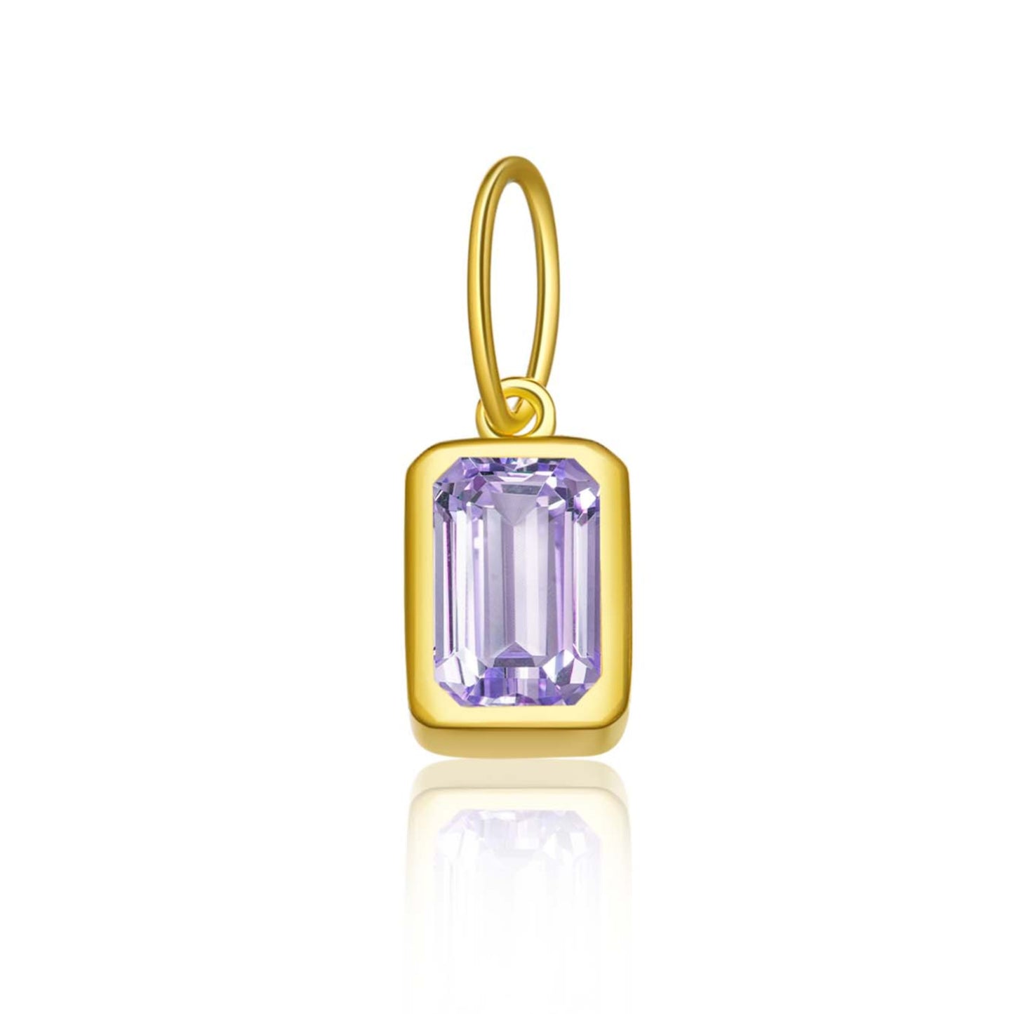 Women's Birthstone Sterling Sier Parts Square Zircon Pendants