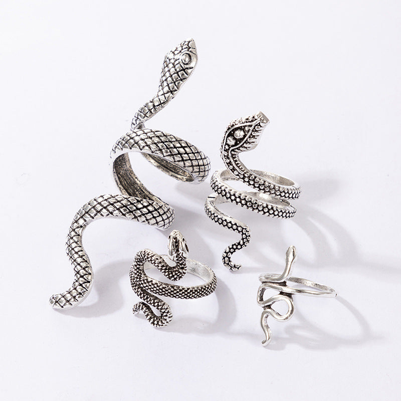 Men's Long Cool Handsome Serpentine Punk Snake-shaped Animal Retro Rings