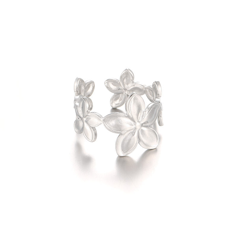 Women's Irregular Concave Convex Hammer Pattern Shaped Design Rings