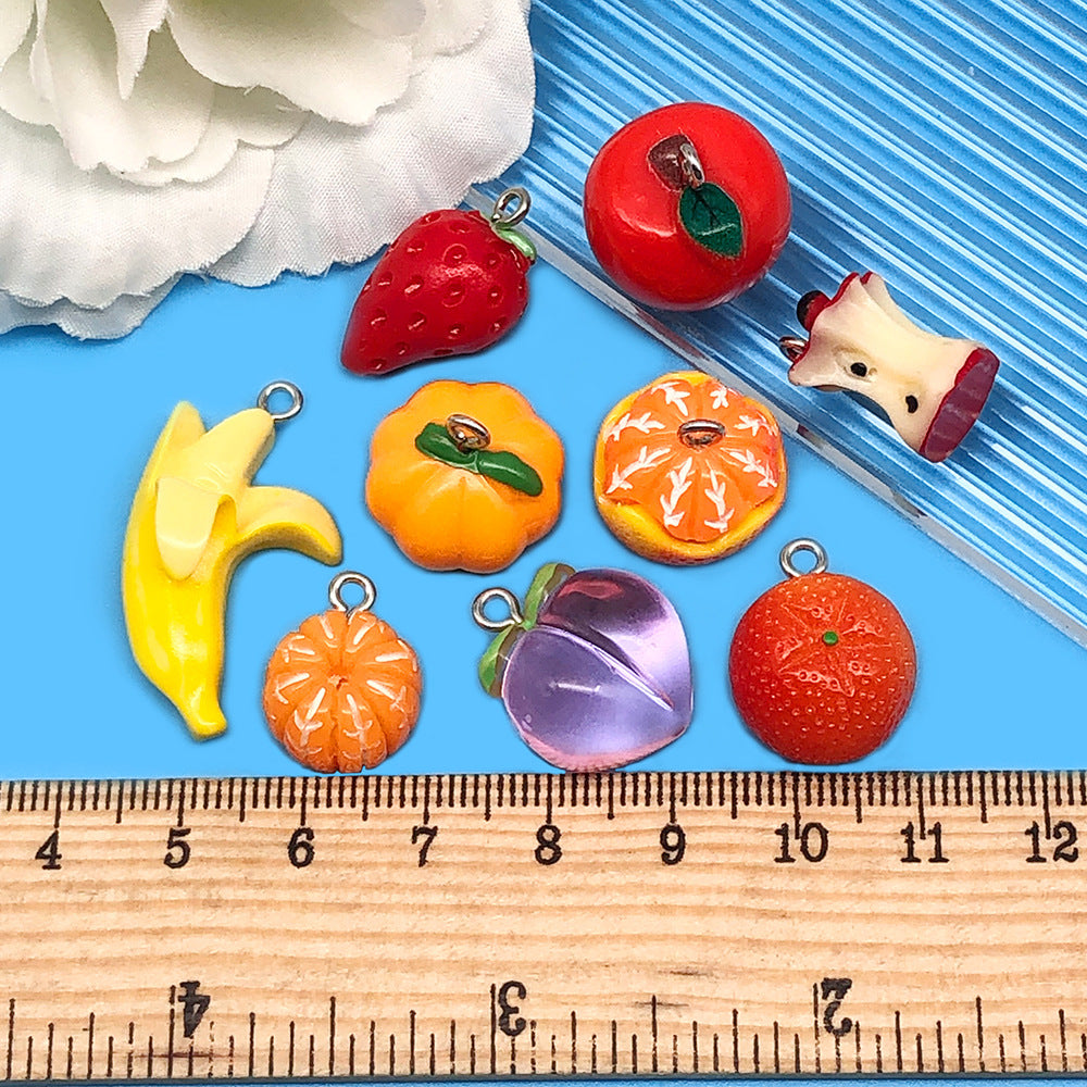 Fruit Apple Banana Orange Strawberry Resin Pendants