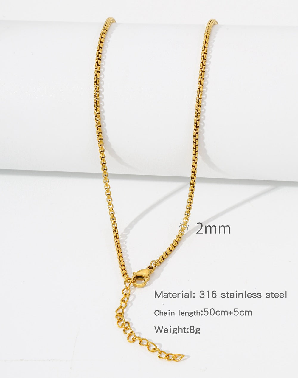 Steel Vacuum Vapor Plating Golden Chain O-shaped Hemp Flowers Necklaces