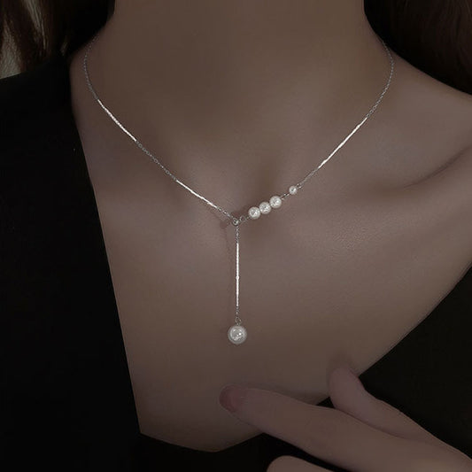 Women's Sier-plated Pearl For Summer Light Luxury Minority Design Necklaces