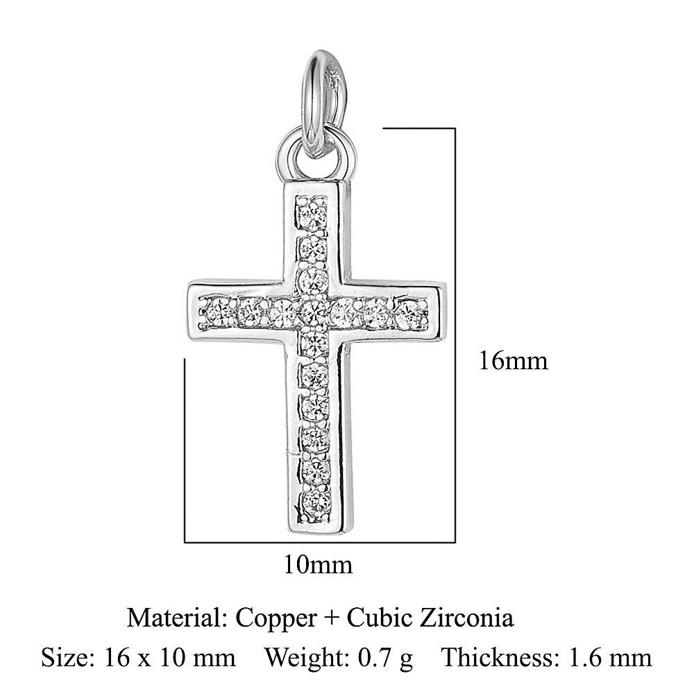 Cross Virgin Copper Zircon Peace Sign Ornament Pendants