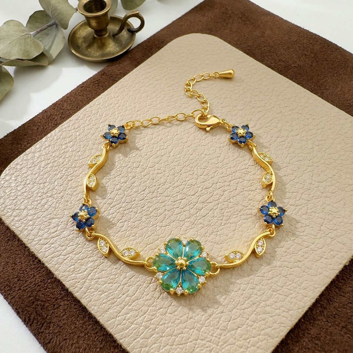 Style Flower Bow Tie Small Fresh Copper Inlaid Zircon High Bracelet