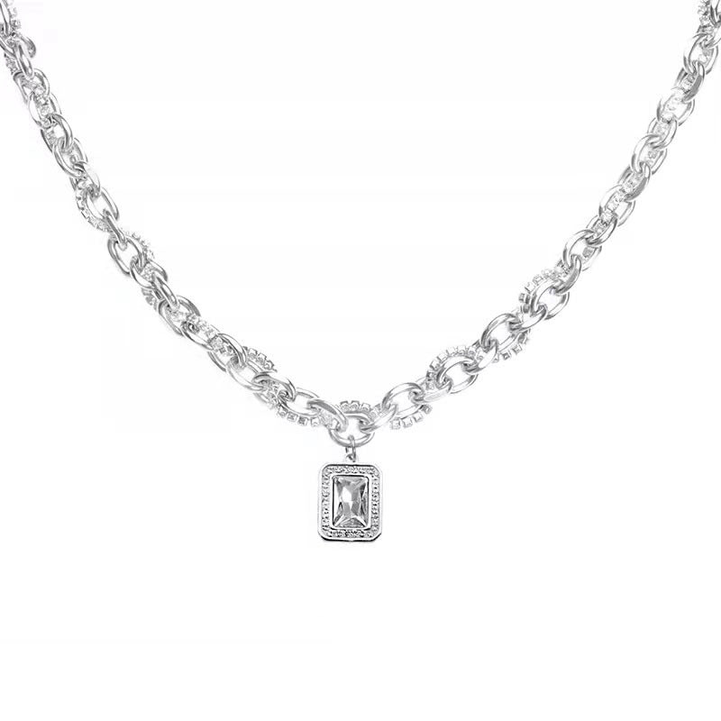 Women's & Men's Sweet Cool Hot Zircon Winding Stitching Cold Necklaces