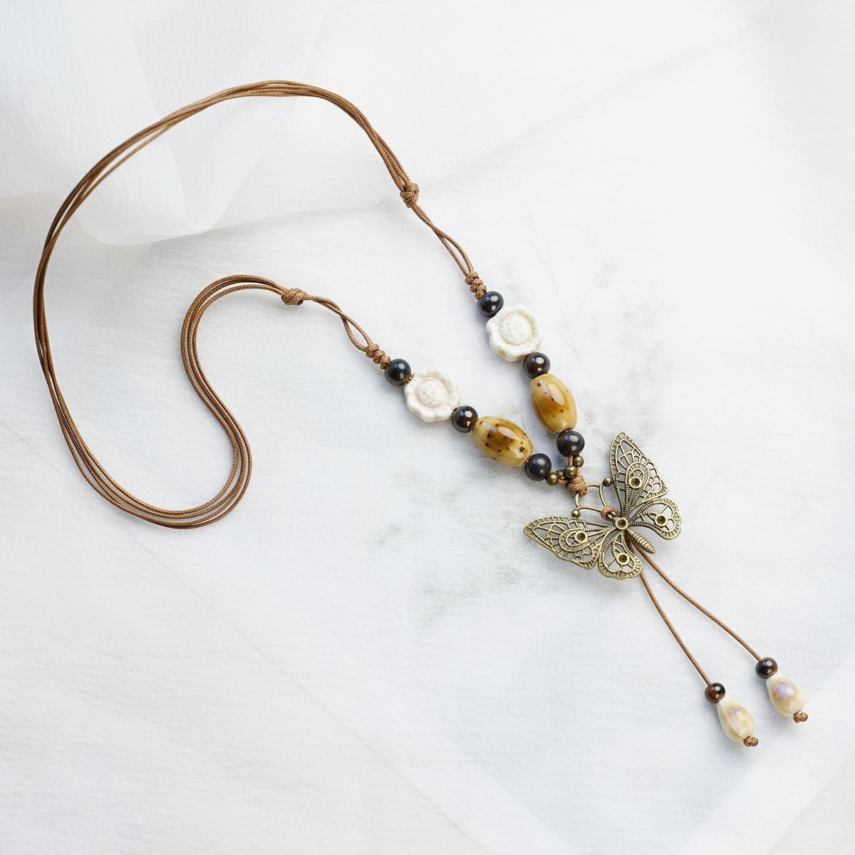 Style Personalized Trendy Ceramic Geometric Colorful Fish Long High-grade Necklace