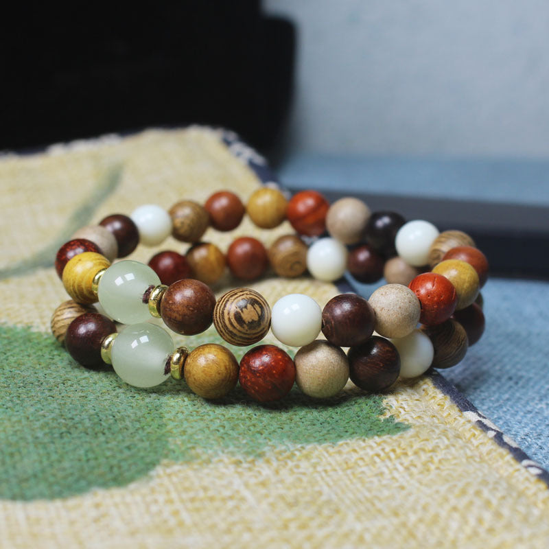 Stall Ebony String Wooden Beaded Bamboo Joint Buddha Beads Bracelet