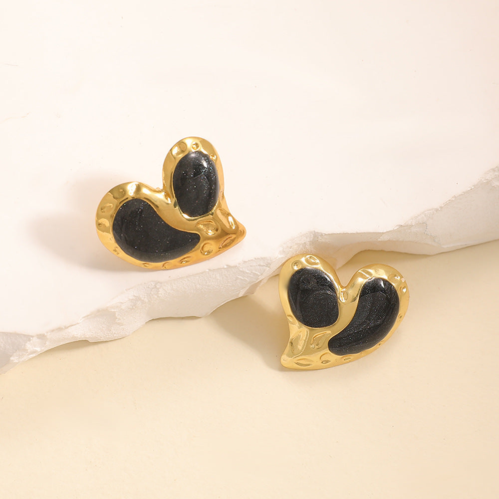 Minority Hollow Stainless Steel Dripping Cold Earrings