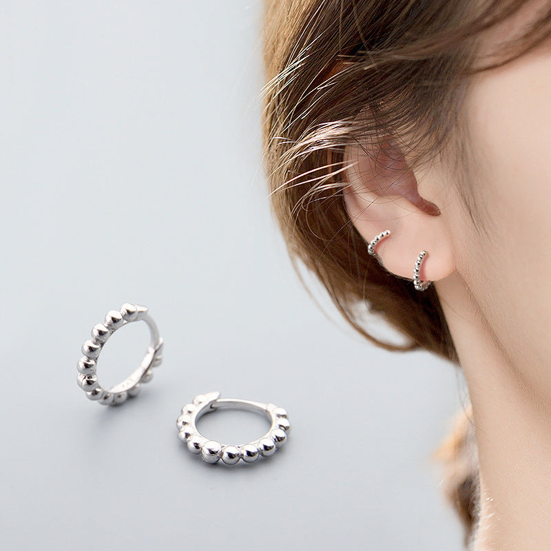 Women's Ear Clip Korean Simple Temperamental Frosty Style Fashion Stud Earrings