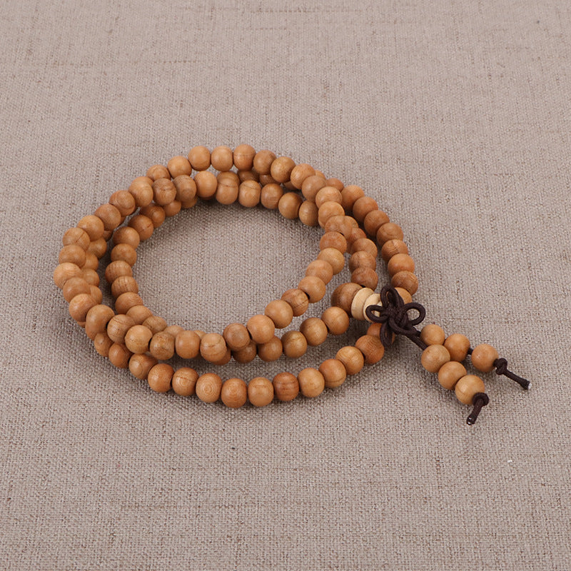 Women's & Men's Peach Wood Beads Primary Color Crafts Couple Bracelet