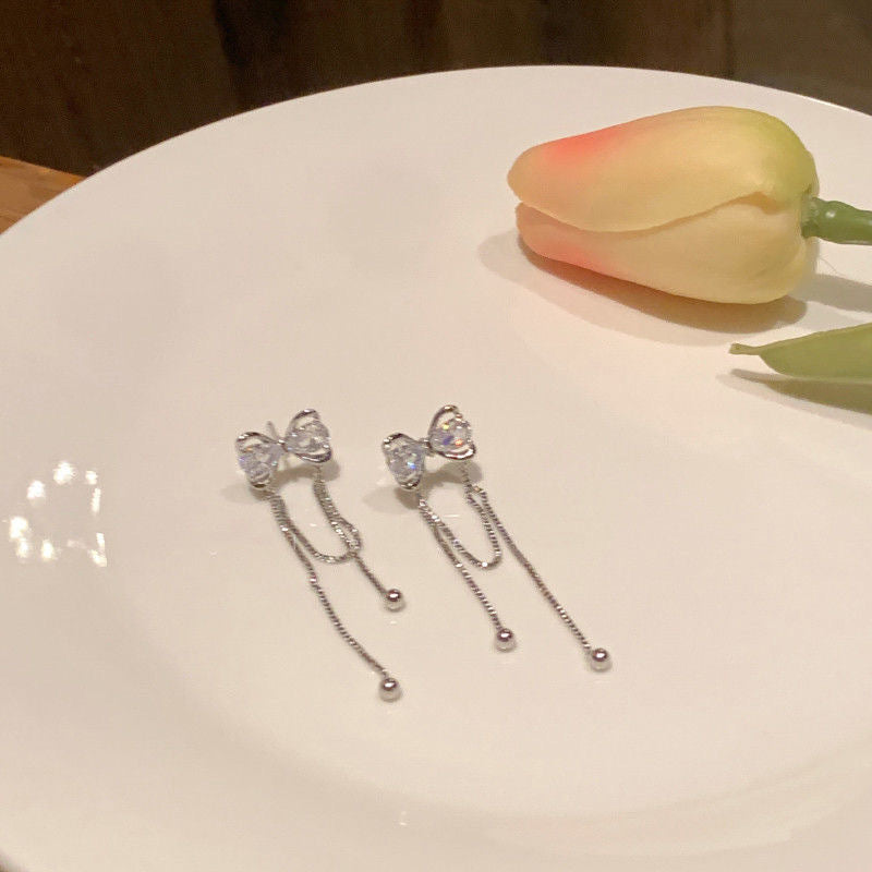 Women's Bow Tassel Niche Design High-grade Trendy Earrings
