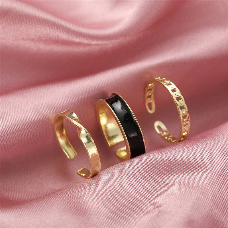 Women's Hop Gold Piece Punk Geometric Simple Ring